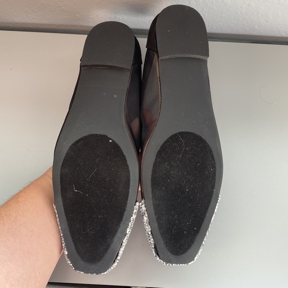 Beautiful mesh crystal flays black size 7.5 - Picture 10 of 12